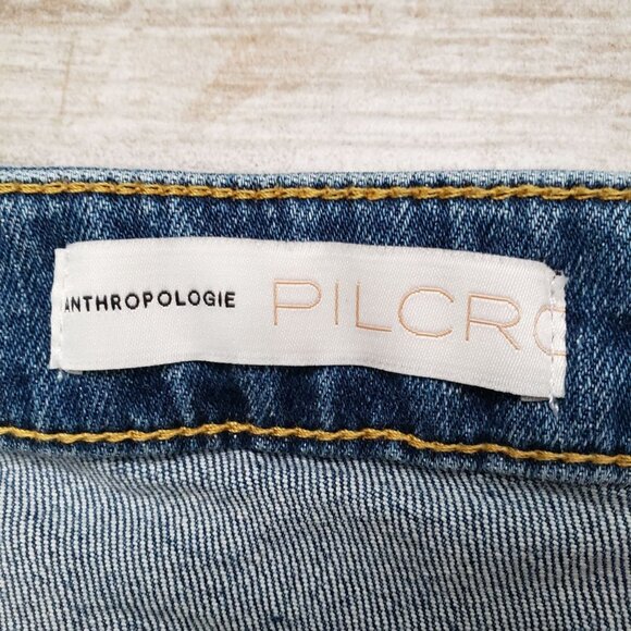 Anthropologie Pilcro Women’s Denim Destroyed Knee Straight Leg Jeans Size 27 - Picture 7 of 9